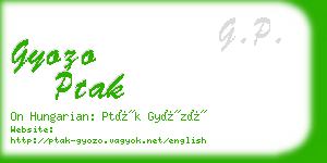 gyozo ptak business card
